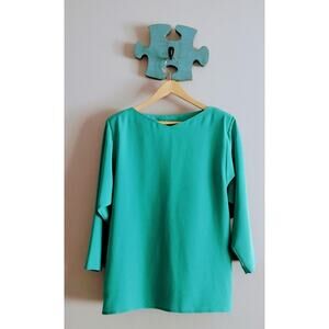 Vintage 80s Nordstrom Dalton Sport Spring Green Blouse Top Size 8